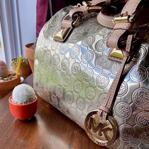 MICHAEL Michael Kors Metallic Gold Grayson Satchel